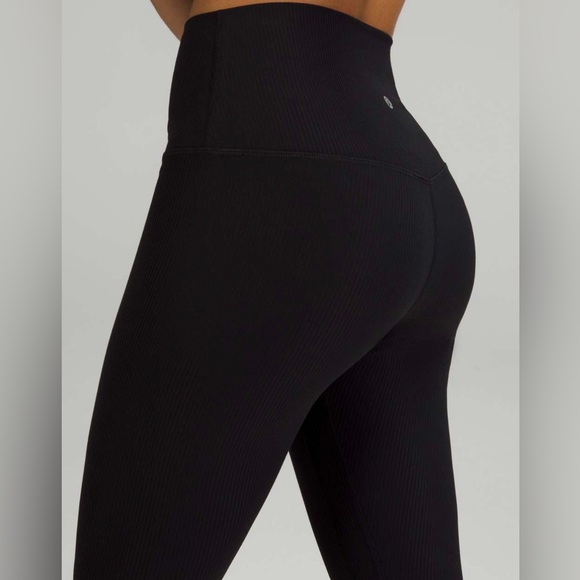Black Lululemon Align Ribbed High-Rise Pant 25” - Picture 2 of 4